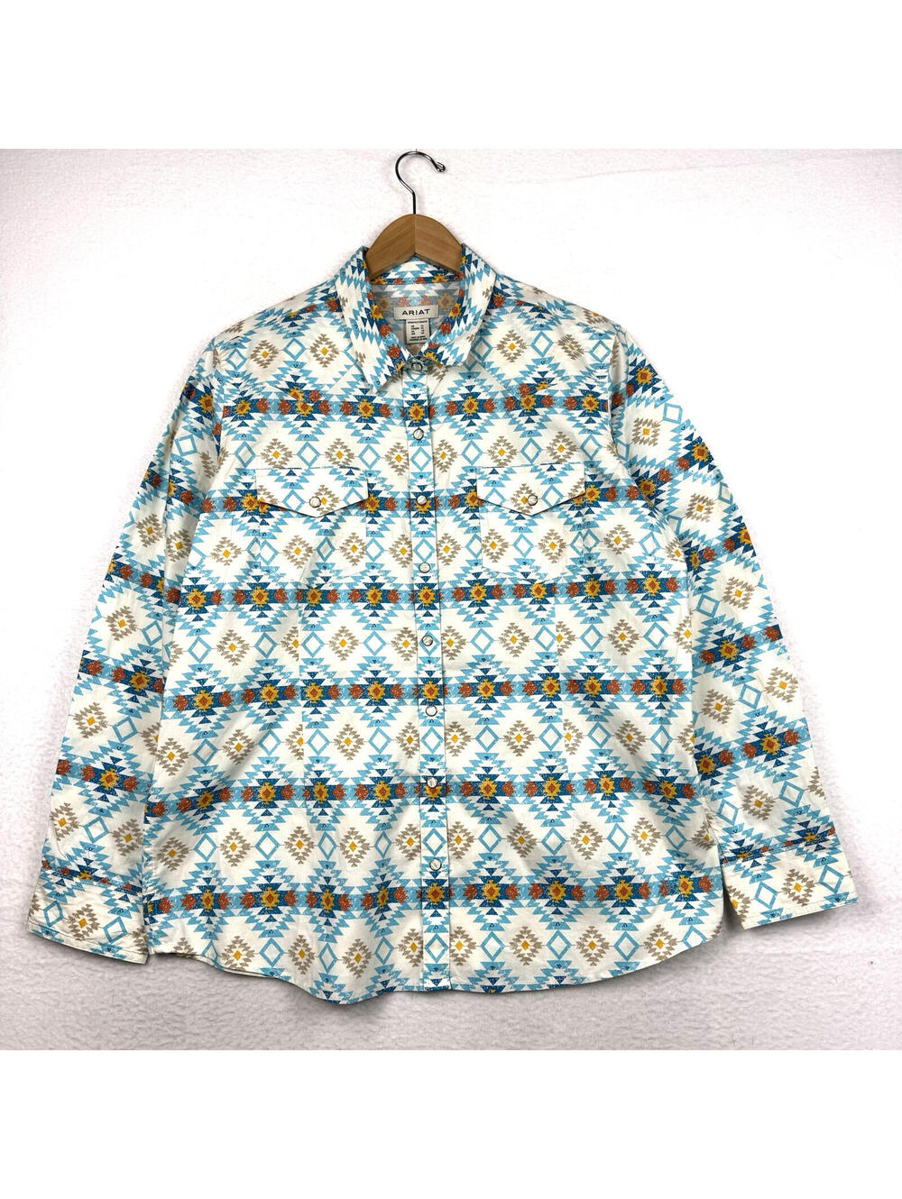 Ariat Womens XL Pearl Snap Aztec Long Sleeve Button Up Shirt Southwestern Rodeo